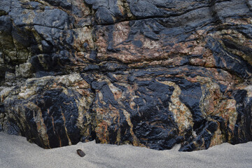 Detail of granite at Boat Cove Pendeen Cornwall