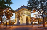 Fototapeta Paryż - The Triumphal Arch in evening, Paris, France.