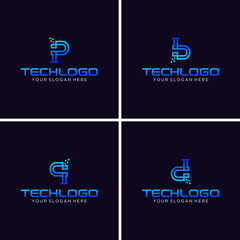 technology logo design vector for business companies