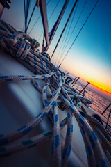 Wall Mural - Sailboat on Sunset