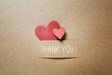 Thank You Message With Handmade Small Paper Hearts