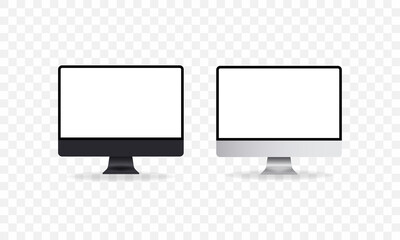 Wall Mural - realistic computer monitor icon set. screen. vector eps 10. isolated on transparent background