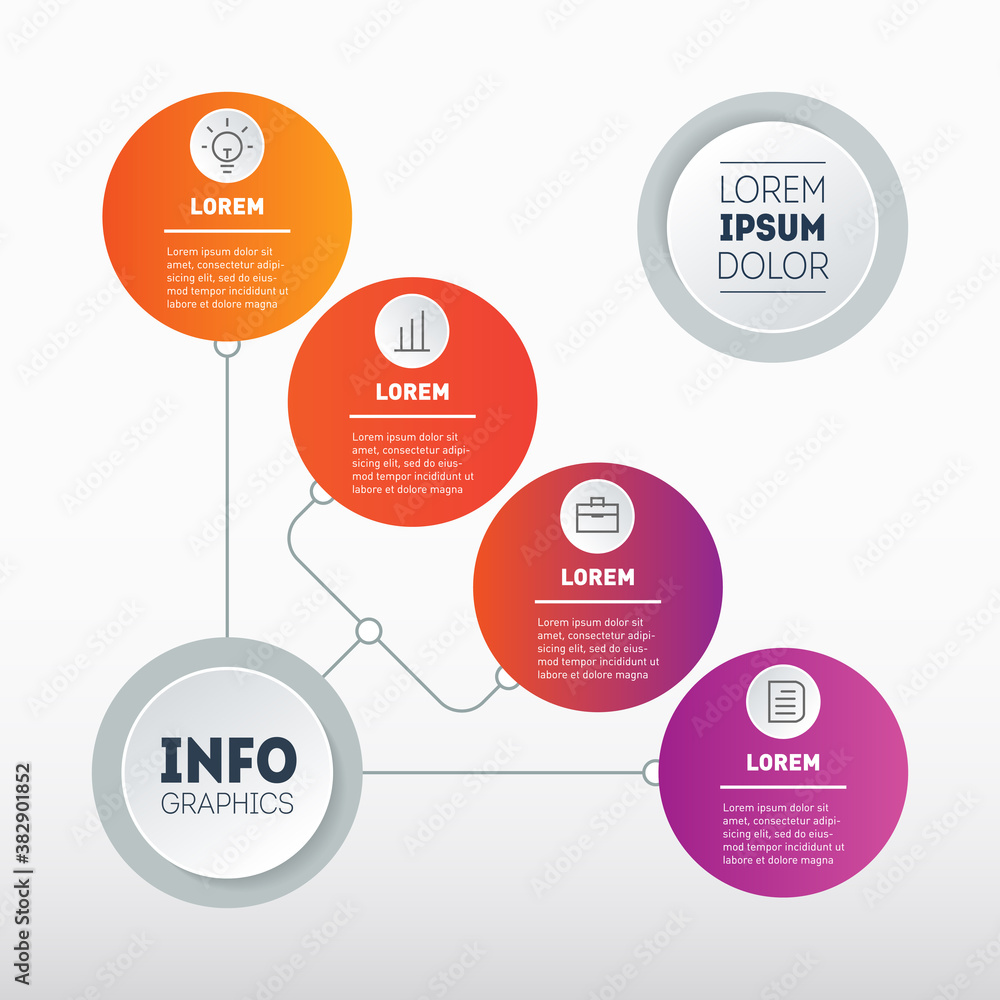 Template of info chart. Vector diagram, infographic of technology or ...