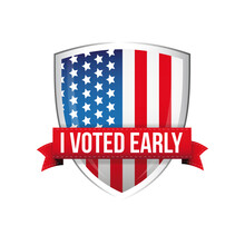I Voted Early United States Flag Button