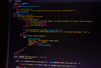 php and html source code, web design and development by a computer programming language