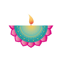 Poster - festival of lights, candle decorative element in white background