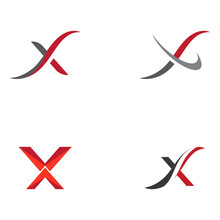 Set X Letter Logo Template Vector Icon