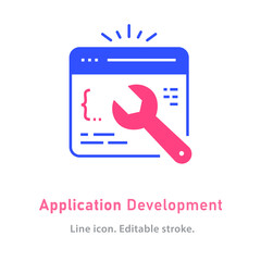 Wall Mural - application development icon on white background.