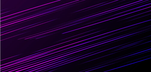 Wall Mural - Abstract composition of straight blue and puple lines in the dark space forming texture of light, cover wallpaper background