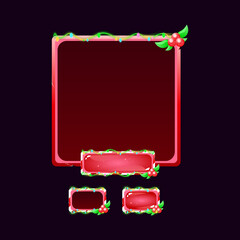 Wall Mural - set of gui christmas pop up button for 2d games vector illustration