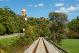Fototapeta Desenie - Stadtsilhouette von Haigerloch mit Ausblick auf Römerturm