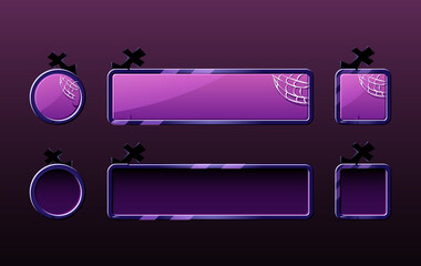 Wall Mural - set of halloween button for game ui asset elements vector illustration