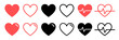 © iiierlok_xolms - Like and Heart icon. Live stream video, chat, likes. Social nets like red heart web buttons isolated on white background.