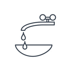 Wall Mural - Thin line icon pouring water from tap