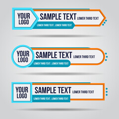 Wall Mural - lower third colorful tv design template modern contemporary. set of banners bar screen broadcast bar