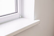 white slope and sill with a window