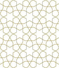 Seamless Geometric Ornament Based On Traditional Islamic Art.Brown Color Lines