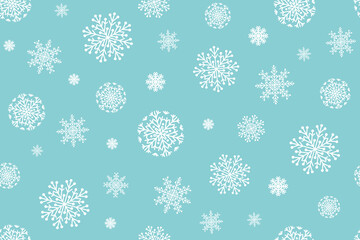Wall Mural - Christmas seamless pattern with snowflakes on a white background. Vecto