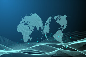 Wall Mural - big data visualization. geometric abstract background visual information complexity. futuristic info
