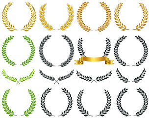 Laurel wreath vector set