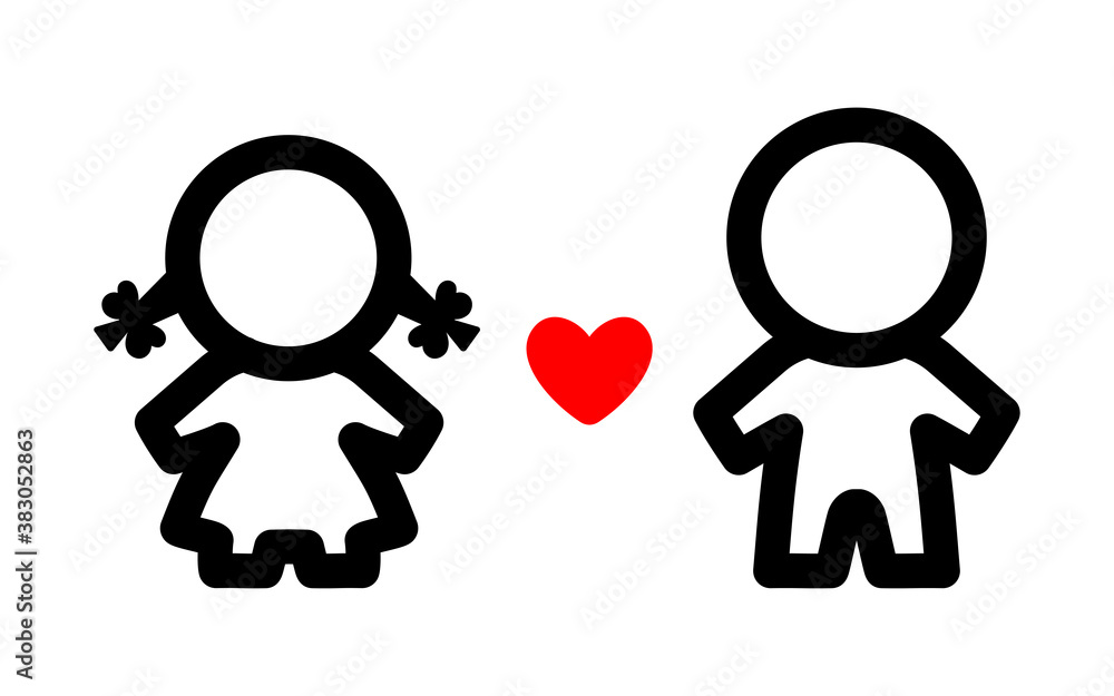 Simple couple icon in trendy flat style isolated on white background ...