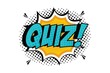 © Graficriver - Quiz in comic pop art style. Quiz game icon. Quiz in speech bubble Vector illustration,