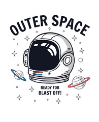 Wall Mural - vector illustration of astronaut in space, for t-shirt prints, posters, and other uses.