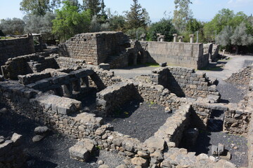 Ancient ruins at Katzrin National Park in Israel