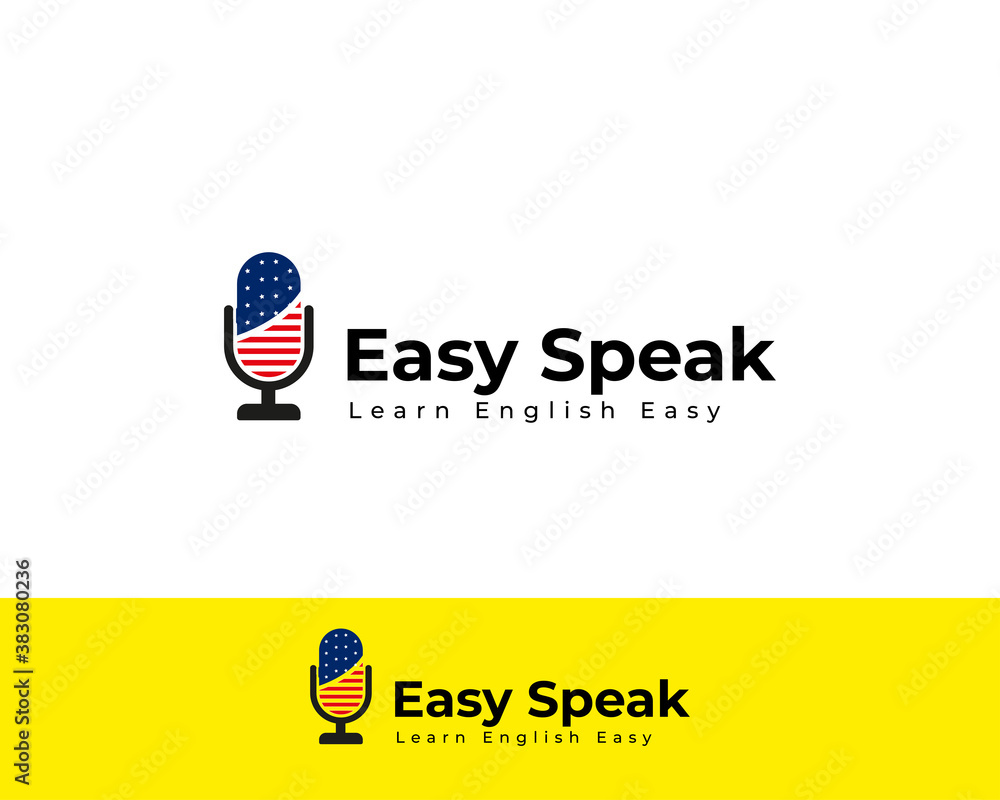 Learn speak english, logo design vector Stock Vector | Adobe Stock