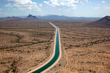 Central Arizona Project canal flowing between Mesa and Fountain Hills