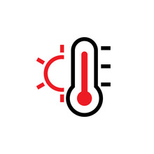 High Temperature Symbol Icon. Clipart Image Isolated On White Background.