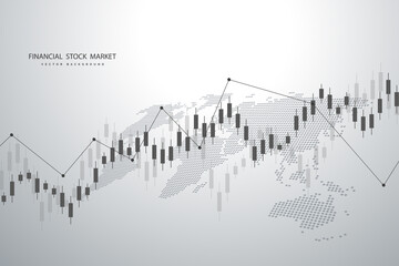 Wall Mural - Stock market graph or forex trading chart for business and financial concepts, reports and investment . Vector illustration