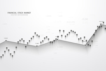 Canvas Print - stock market graph or forex trading chart for business and financial concepts, reports and investmen
