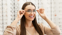 Portrait Of Beautiful Young Woman Wearing Spectacles