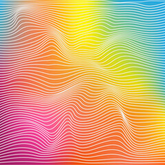 Wall Mural - Wavy color linear texture.