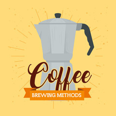 Canvas Print - coffee brewing method, moka pot vector illustration design