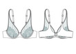 © Daria DD - Lace Cup Bra technical illustration. Editable lingerie flat sketch white