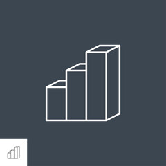 Wall Mural - bar chart icon. bar chart related vector line icon. isolated on black background. editable stroke.