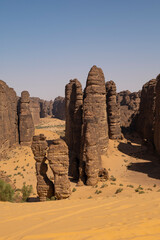 Wall Mural - Al Raggasat valley canyon trail near Al Ula, Western Saudi Arabia