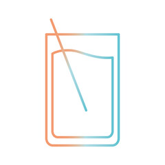 Wall Mural - cocktail gradient style icon vector design