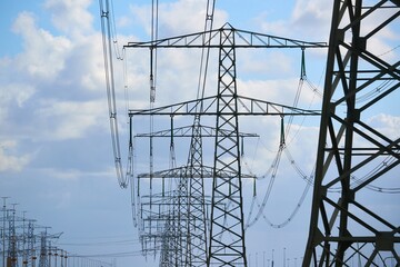 Power line wires electricity pylon