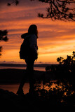 Fototapeta Do pokoju - Girl Sunset Silhouette