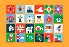 Christmas Advent Calendar Number Minimalist Icon