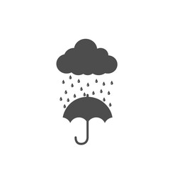 umbrella vector icon. rain protection umbrella water symbol. cloud rain safety sign drop icon isolat