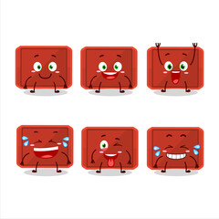 Canvas Print - Cartoon character of red plastic tray with smile expression