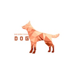 Sticker - Dog Geometric Triangle Abstract Design Logo DOG. DOG design Geometric Modern And simple Geometric Dog icon logo