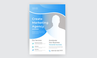 Wall Mural - corporate business flyer template vector design, flyer template geometric shape used for business po