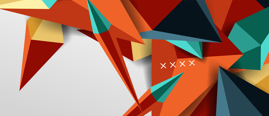 3d low poly abstract shape background vector illustration