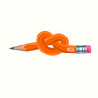 pencil knot, isolated vector illustration. Design for web, stickers, logo and mobile app.