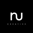 NU Letter Initial Logo Design Template Vector Illustration	
